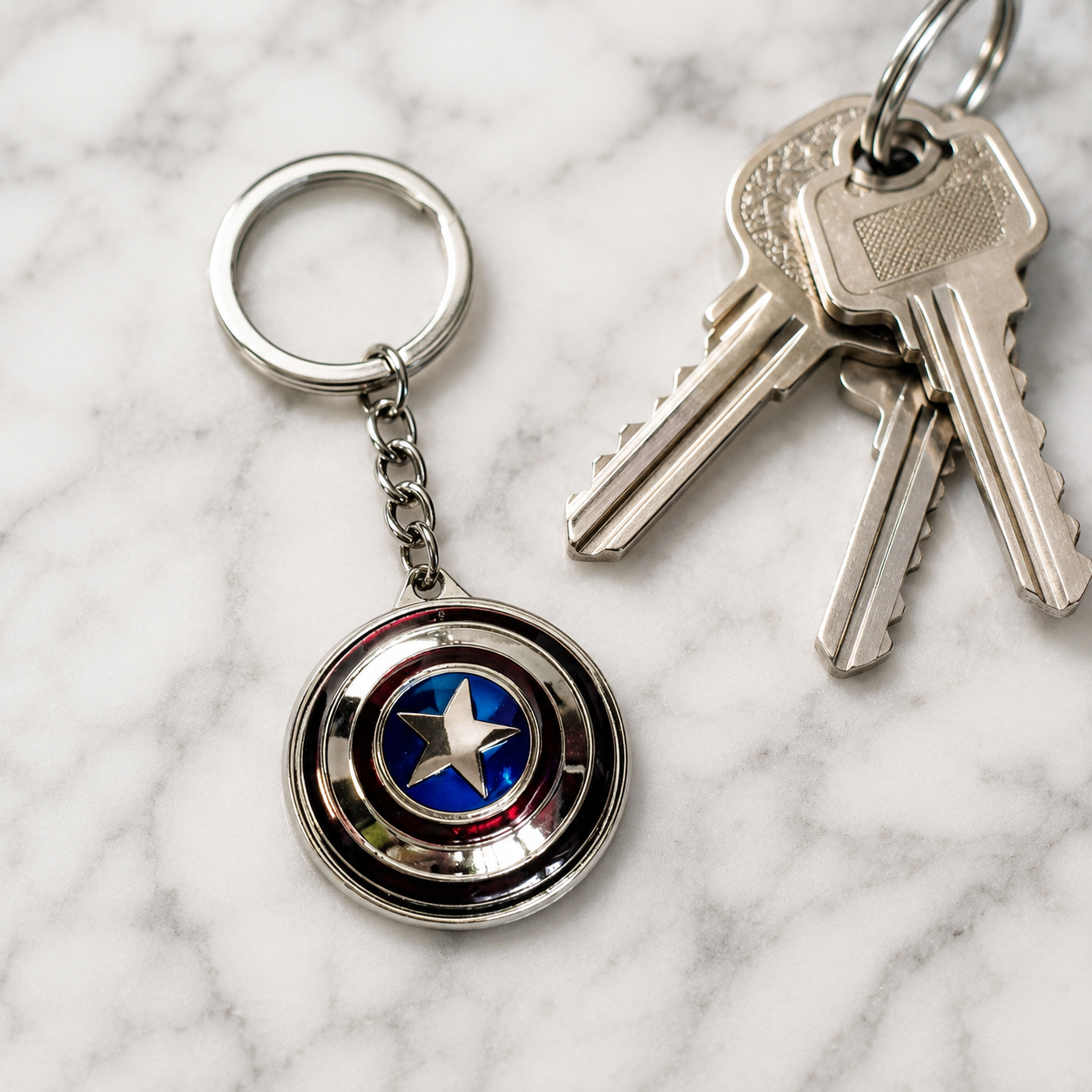 Captain America Shield Spinner Keychain