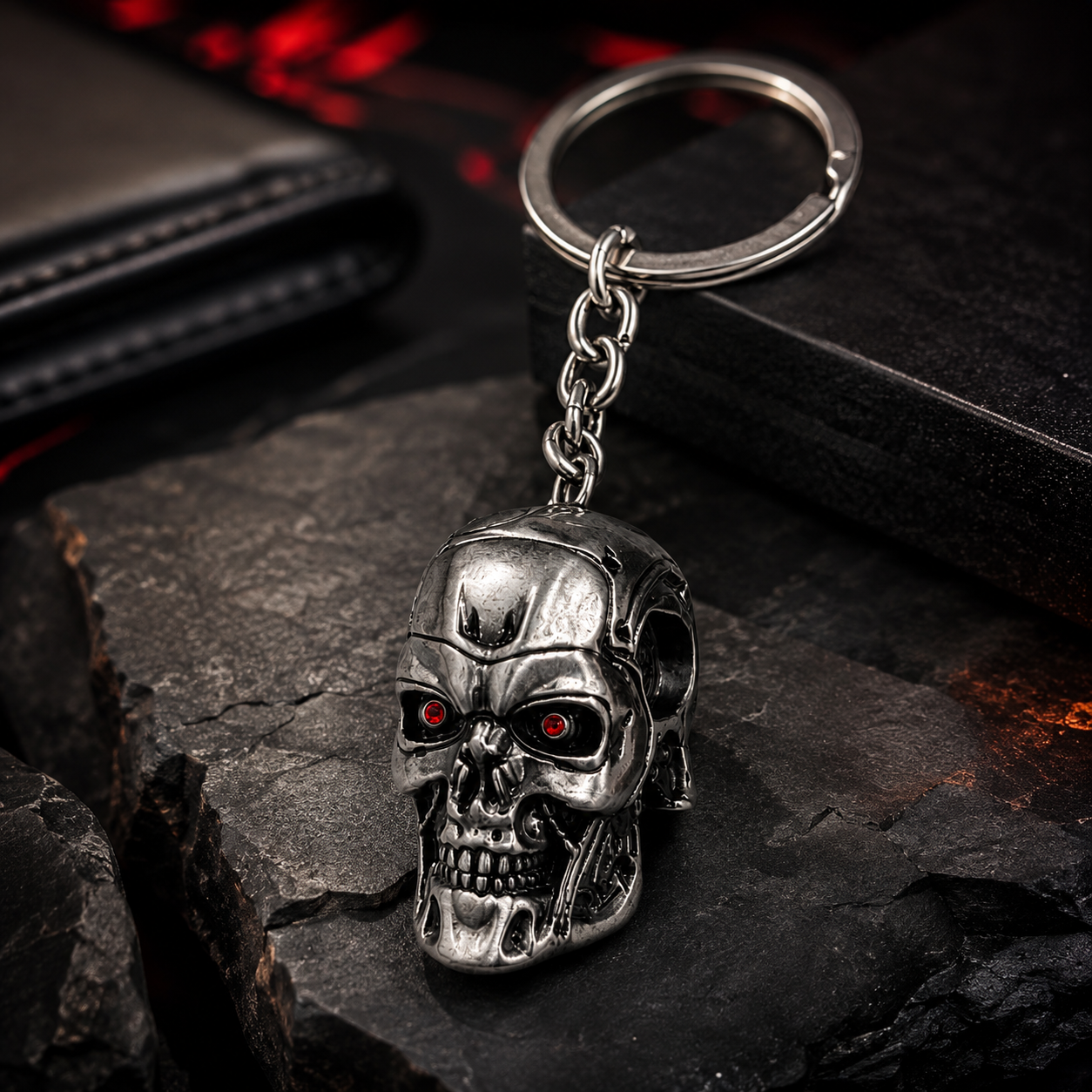 Terminator T-800 Skull Keychain