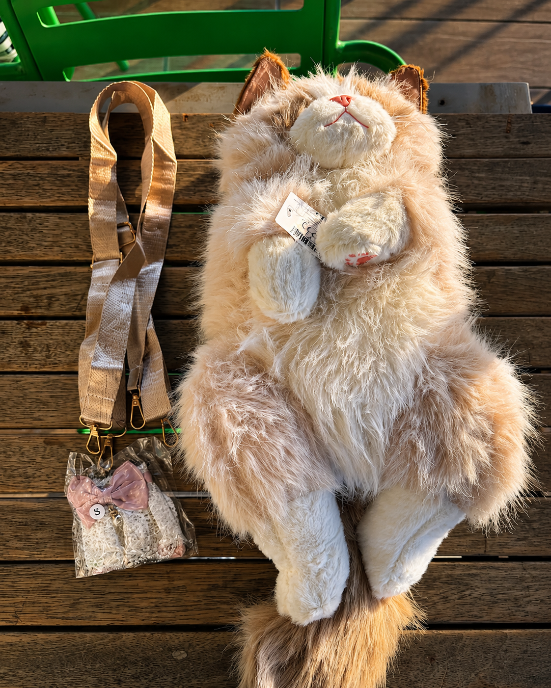 Cute Cat Plush Backpack with Meow Sound 45C.M