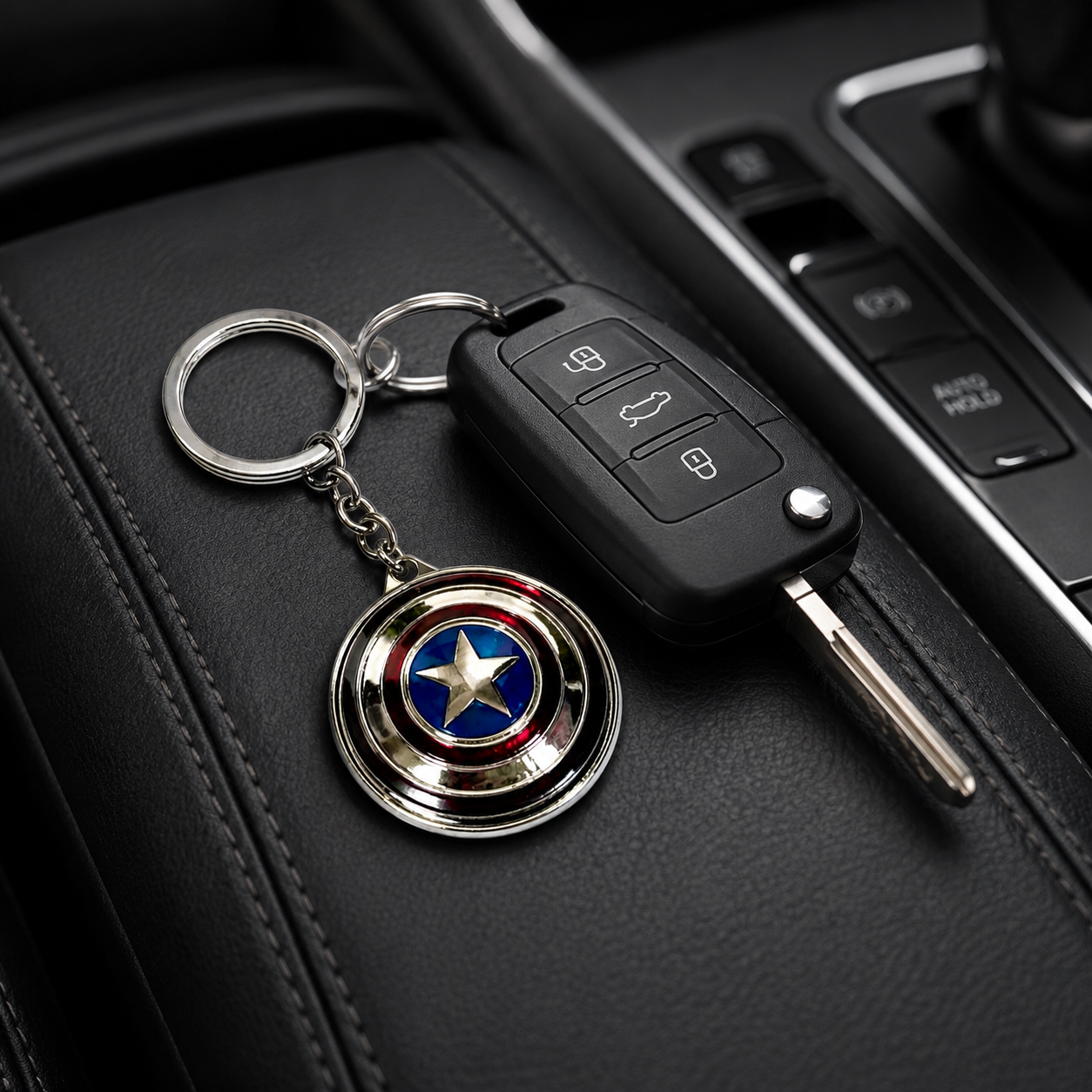 Captain America Shield Spinner Keychain