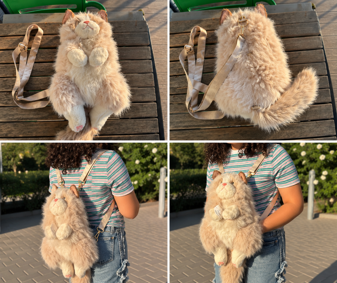 Cute Cat Plush Backpack with Meow Sound 45C.M